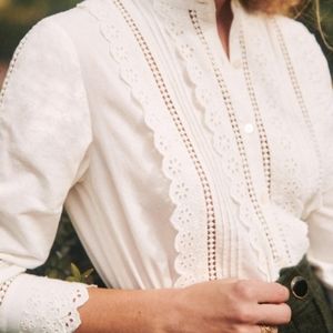 Sézane Chemise Agalia Lace Shirt